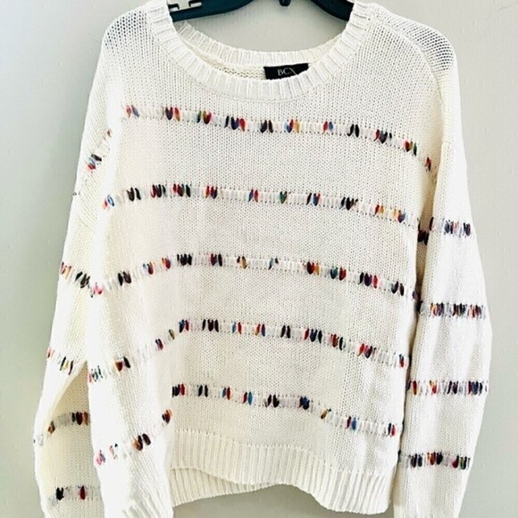 BCX Multicolor Striped Crew Neck Sweater - Picture 1 of 6